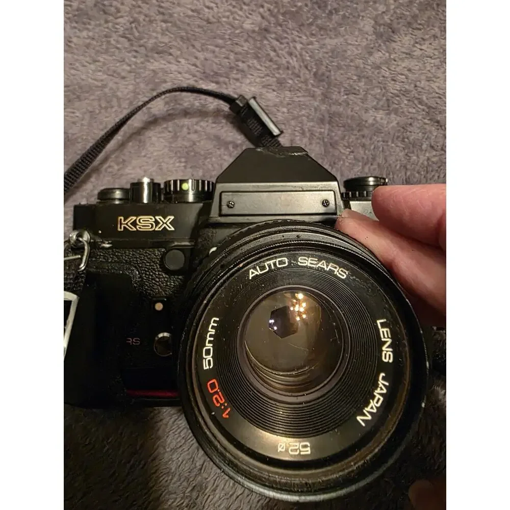 Vintage Sears KSX 35mm SLR Film Camera w/ 50mm Lens Case For Parts Repair